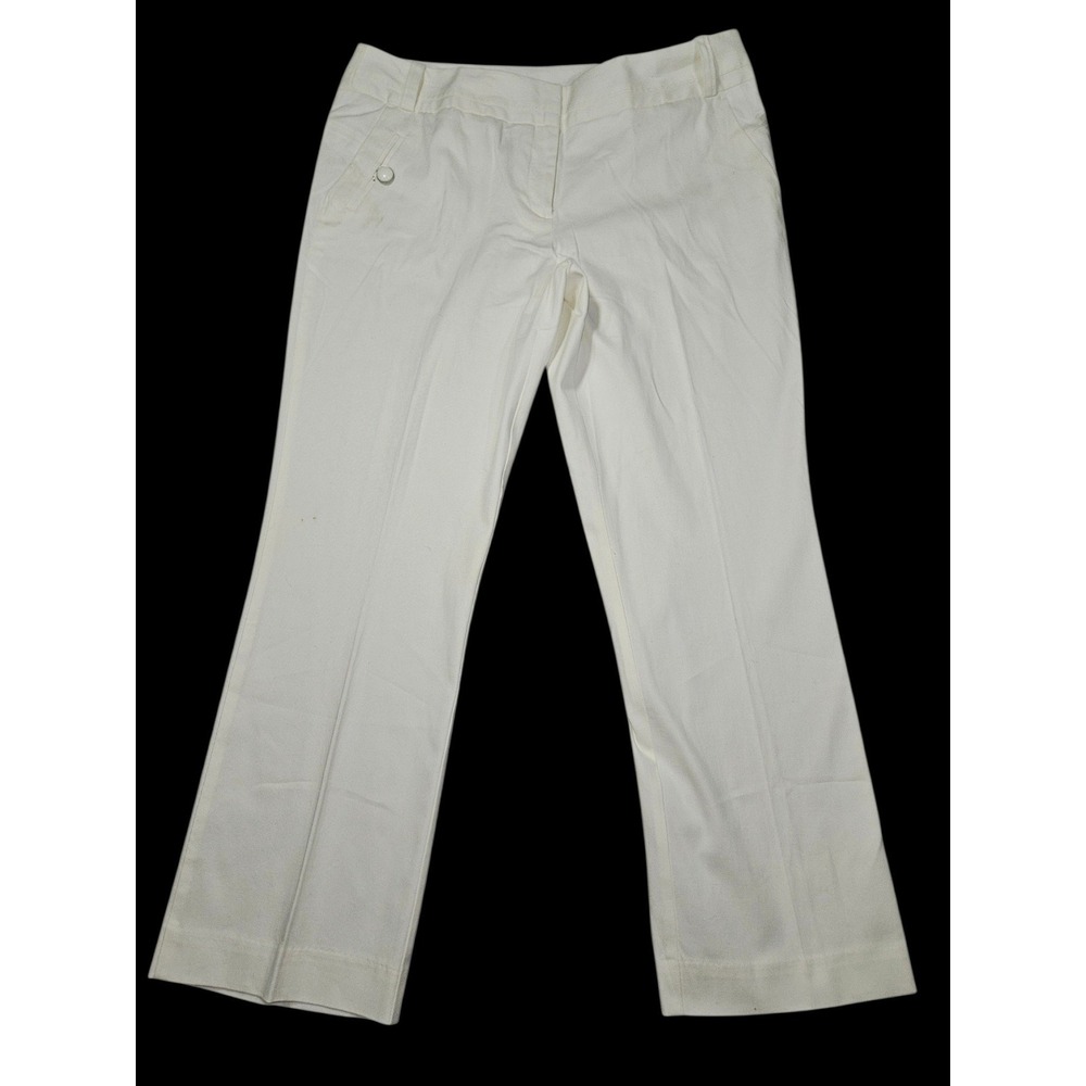Worthington Modern Fit Slim Leg Trousers White Sz 16P NWT